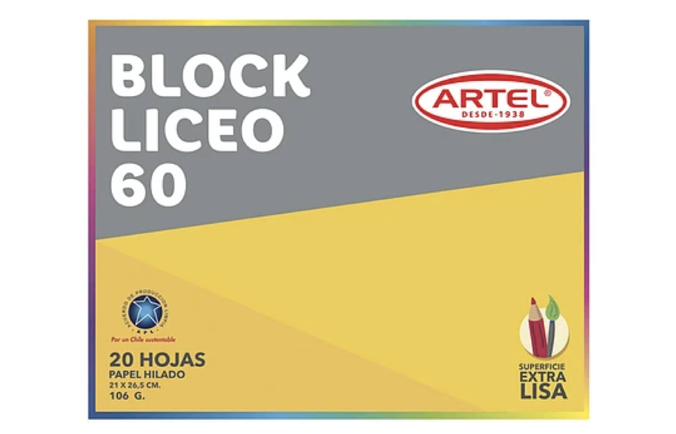 Block de Dibujo Artel Liceo 60 20 Hojas